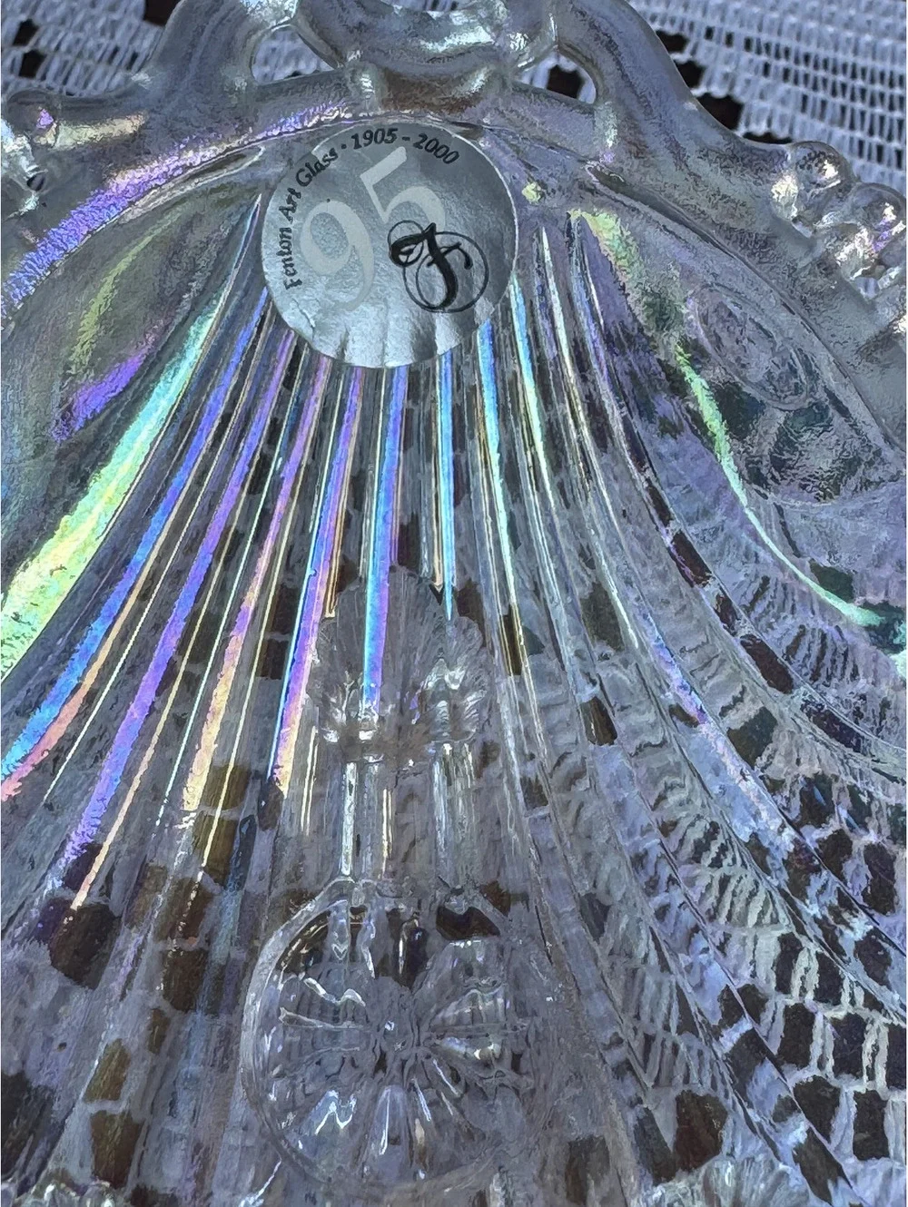 Fenton Art Glass 95th Anniversary Iridescent Shell Dish